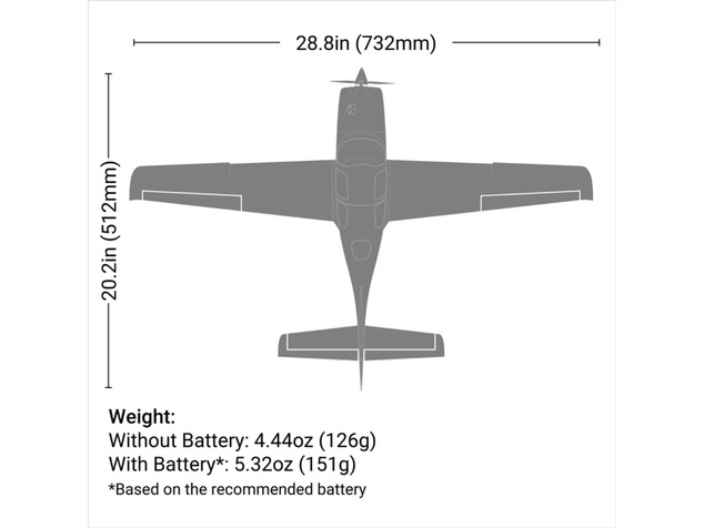 E-flite Cirrus SR22T 0.73m AS3X SAFE Select BNF Basic