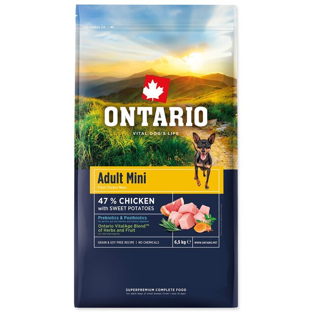 Krmivo Ontario Adult Mini Chicken &amp; Sweet Potatoes 6,5kg