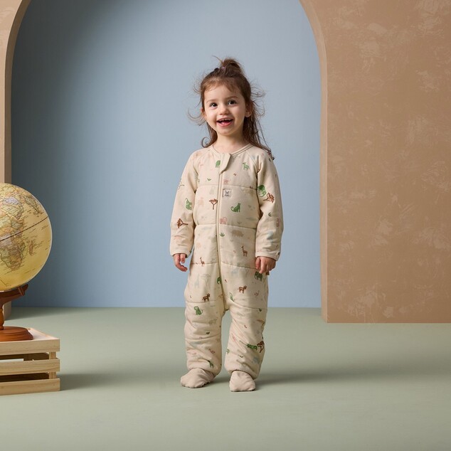 ERGOPOUCH Overal na spanie organická bavlna Onesie Savannah 6-12 m, 2,5 tog