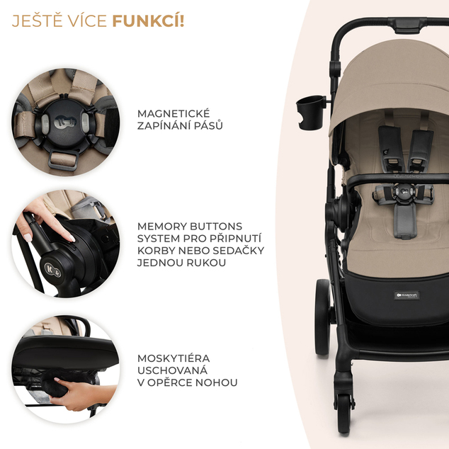 KINDERKRAFT SELECT Cochecito combinado Yoxi 2en1 Sand Beige