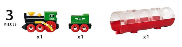 Brio-Tunnel und Dampfzug