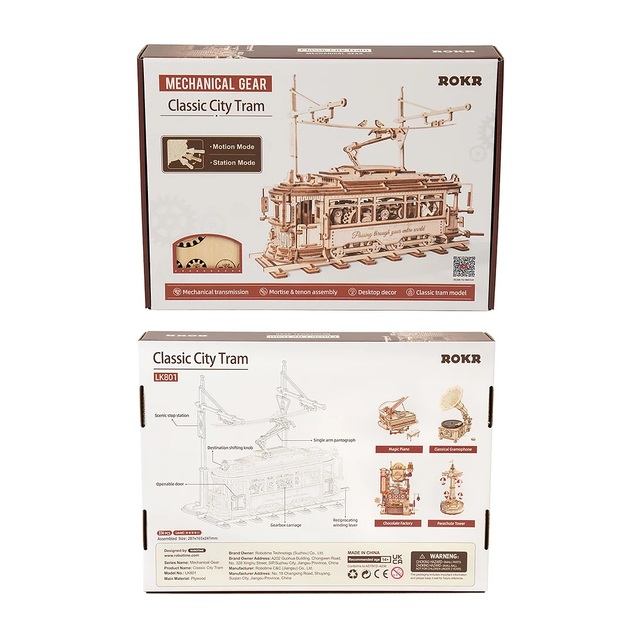 RoboTime 3D Holzmechanik-Puzzle Straßenbahn