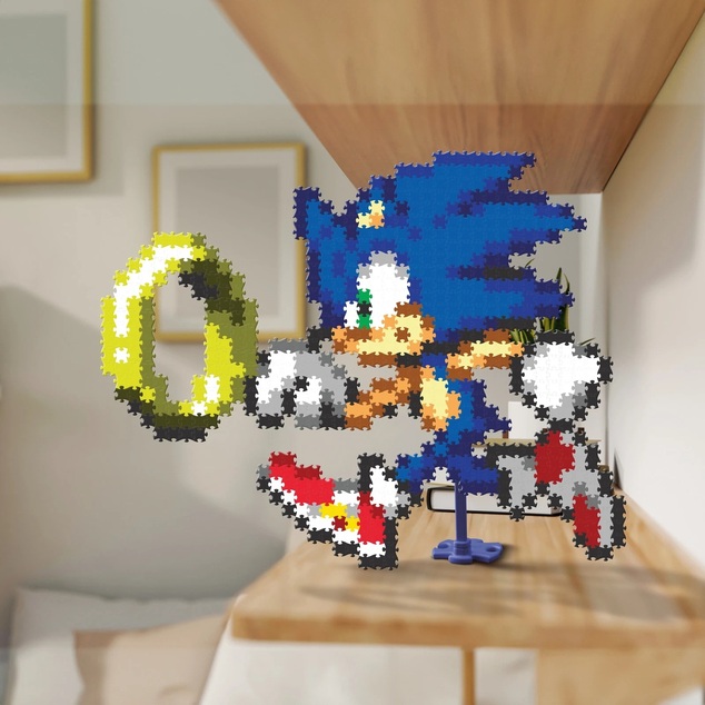 Jixelz REMIX Sonic puzzle plastové pixel art Sonic &amp; Ring