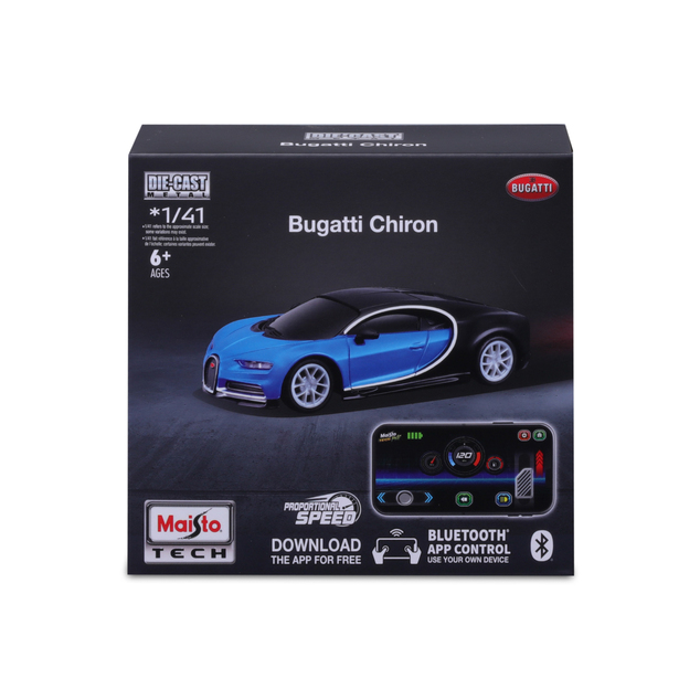 Maisto RC - DIE-CAST METAL so svetlami, Bugatti Chiron, 1:41, 2,4 GHz, USB, XTR, Bluetooth
