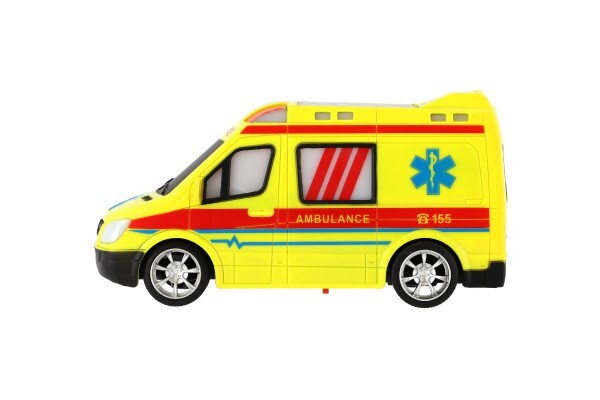 Auto RC ambulancia plast 20cm na diaľkové ovládanie na batérie so svetlom