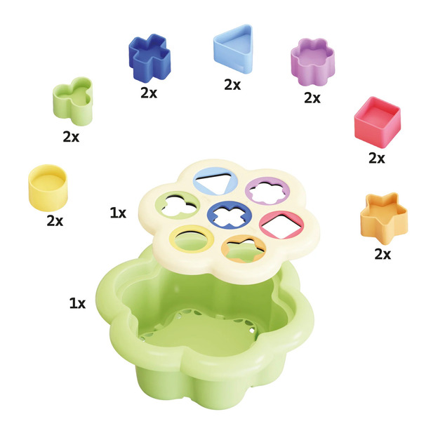 Quercetti PlayEco - Daisy Shape Sorter - Primul sortator - 16 buc