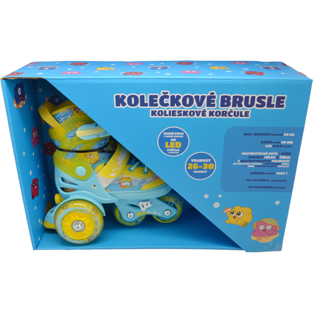 Detské svietiace kolieskové korčule - Žlté (vel. 26-30)