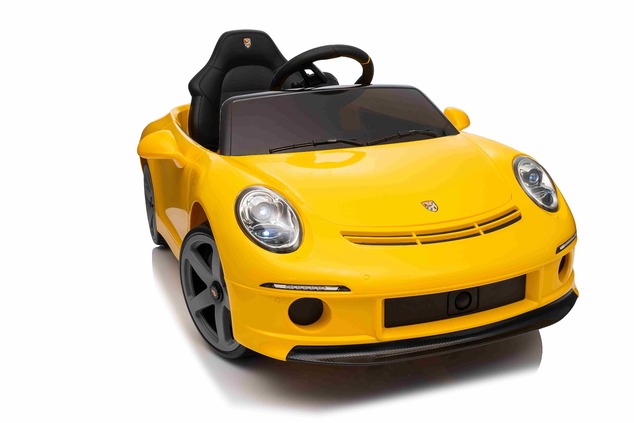 Elektrické autíčko RUF GT 12V, žlté, Otváracie dvere, 2.4 GHz diaľkové ovládanie, LED svet