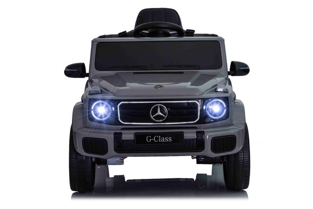 Auto elettrica Mercedes G580 12V, grigio, telecomando 2,4 GHz, Bluetooth, USB / S