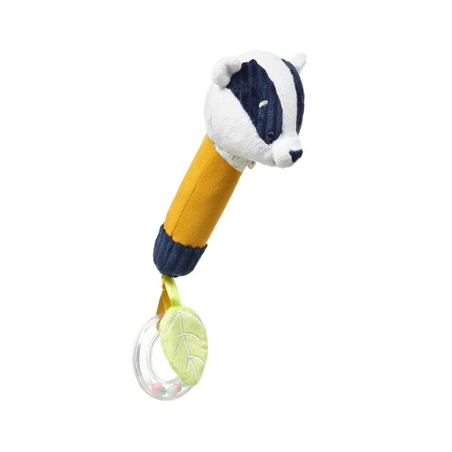 BABYONO Jouet couineur avec hochet blaireau Edmund, 3m+