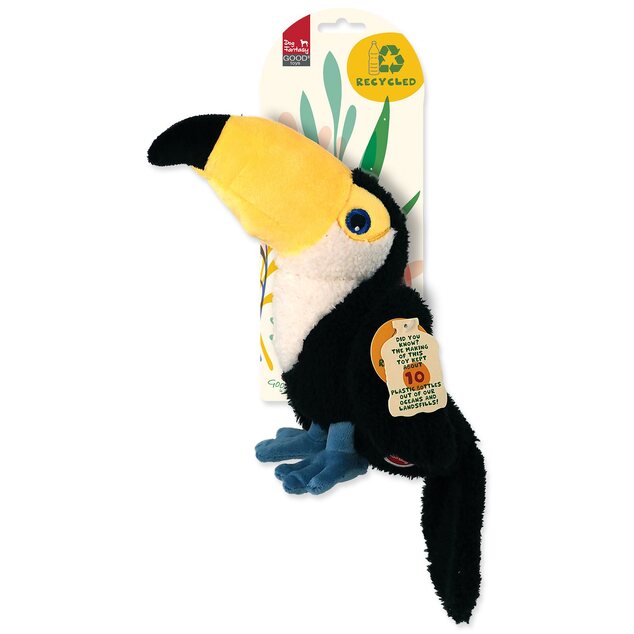 Hračka Dog Fantasy Recycled Toy tukan pískací so šuštiacim chvostom 23cm