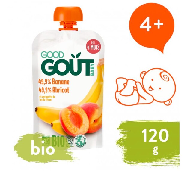 GOOD GOUT BIO Marhuľa s banánom 120 g