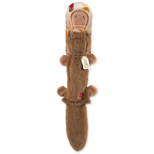 Hračka Dog Fantasy Recycled Toy kačka s PET fľašou pískacia so šuštiacim chvostom 55cm