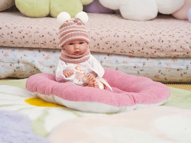 Llorens 63512 NEW BORN NIÑA - muñeca bebé realista con cuerpo de vinilo completo