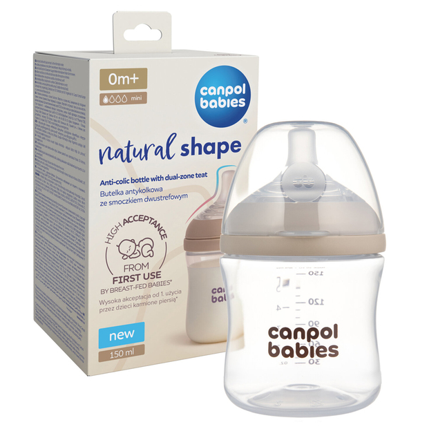 CANPOL BABIES Антиколикова бутилка Natural shape 150ml