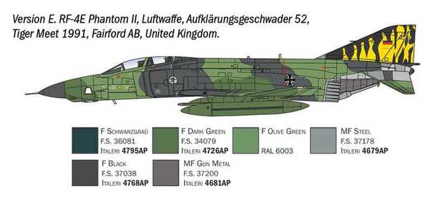 Model Kit repülőgép 1477 - RF-4 C/E Phantom II (1:72)
