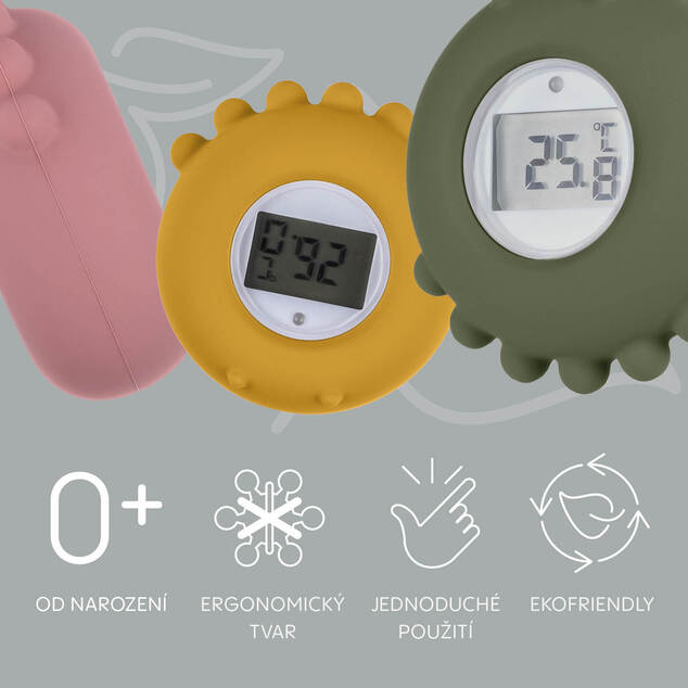 Silikónový digitálny teplomer 2v1, Dove Grey