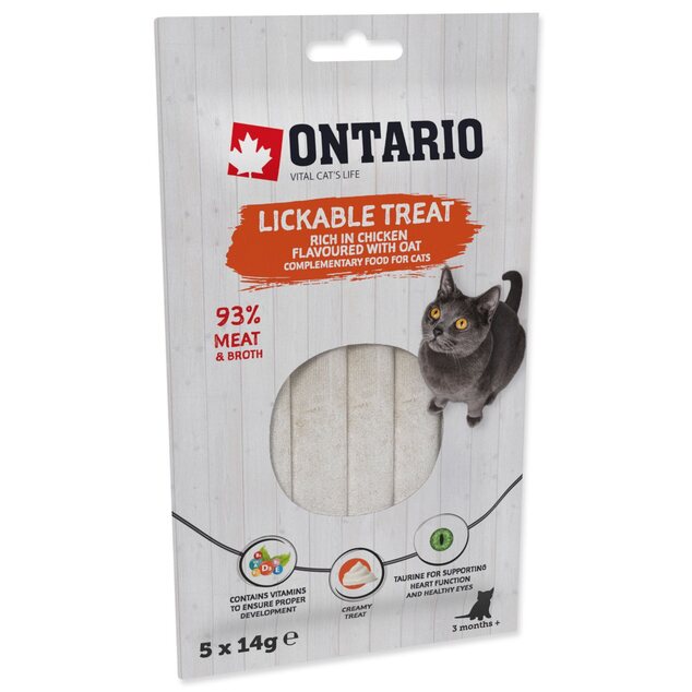 Ontario pochúťka lízací kurací + ovos 5x14g