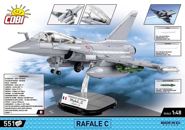 Cobi Armed Forces Dessault Rafale C, 1:48, 538 k