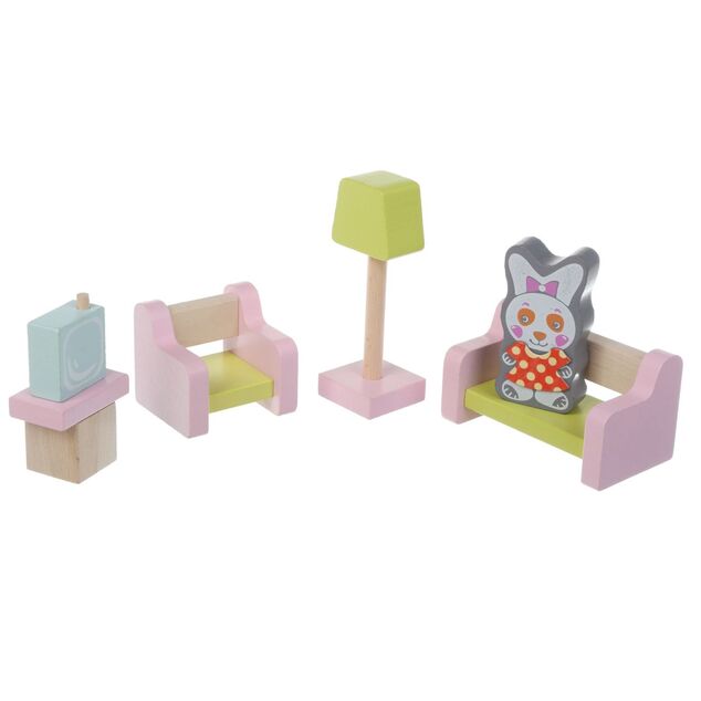 CUBIKA 15030 Wohnzimmer - Holzmöbel für Puppen