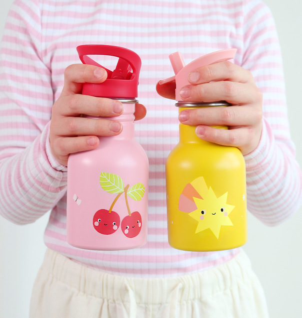 A Little Lovely Company - bouteille à boire en acier inoxydable à paroi simple, 350 ml - comète