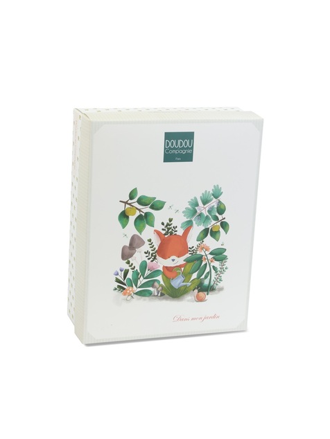 Doudou Geschenkset Plüschfuchs Romarin mit Rassel 21 cm