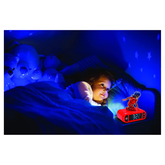 Lexibook Wecker mit 3D-Nachtlicht Miraculous Ladybug
