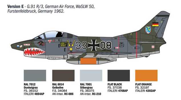 Model Kit letadlo 92645 - G.91 R1/R3 "Gina" (1:48)