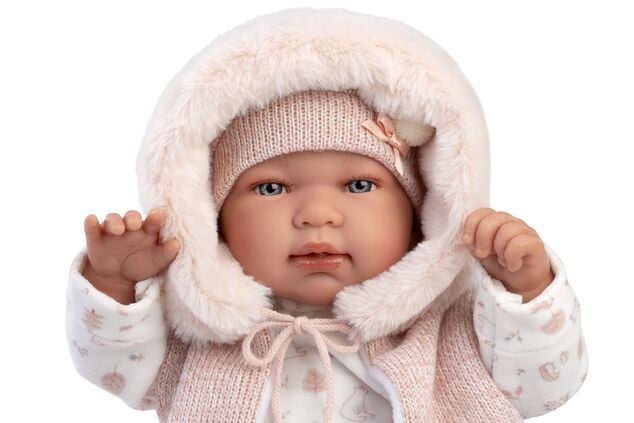 Llorens 84486 NEW BORN - realistická bábika bábätko so zvukmi a mäkkým látkovým telom - 44