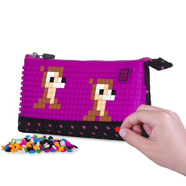 PIXIE CREW veľké puzdro ČIERNE S FUCHSIOVÝMI BODKAMI