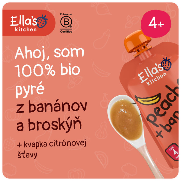 Ella's Kitchen BIO Banán s broskyňou (120 g)