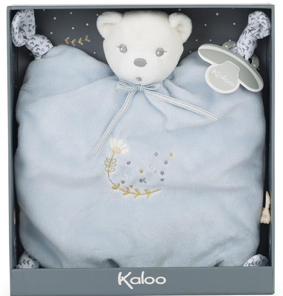 Kaloo Plüsch-Schmusetuch für Babys Bär Blau Perle