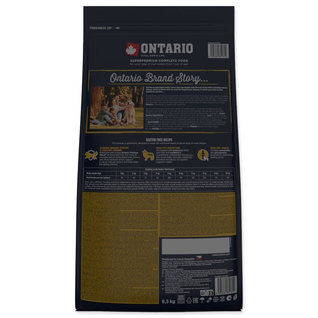 Krmivo Ontario Senior Mini Lamb &amp; Brown Rice 6,5kg