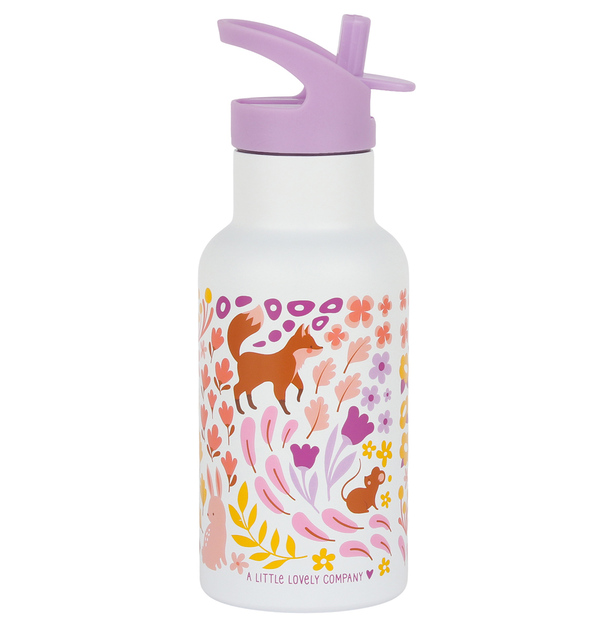 A Little Lovely Company - nerezová fľaša na pitie, 350 ml - kvetinová záhrada
