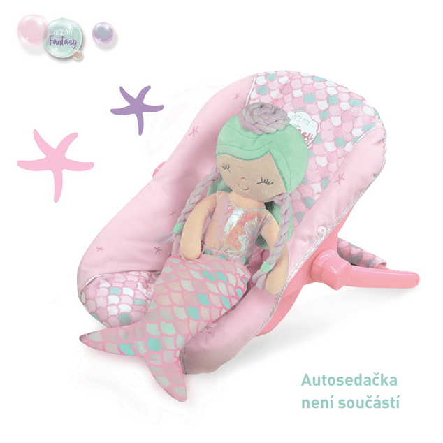 DeCuevas 20041 Plüschpuppe 2in1 OCEAN FANTASY - 36 cm mit Wiege