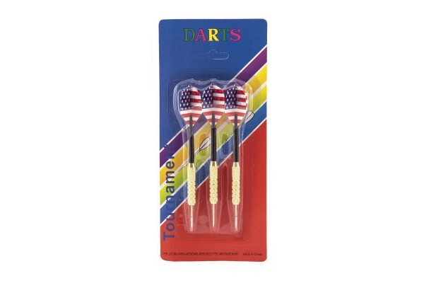 Hádzacie šípky s kovovým hrotom 15cm kov/plast 3 ks