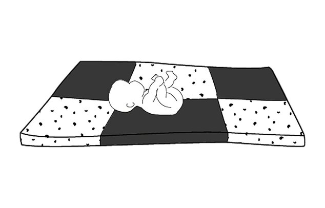 Tappetino da gioco pieghevole imbottito per bambini 5 in 1, Black&amp;White