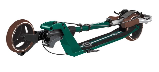 Globber Kolobežka One K 165 Deluxe Vintage Green s prednym tlmičom a brzdou, nosnosť 100kg