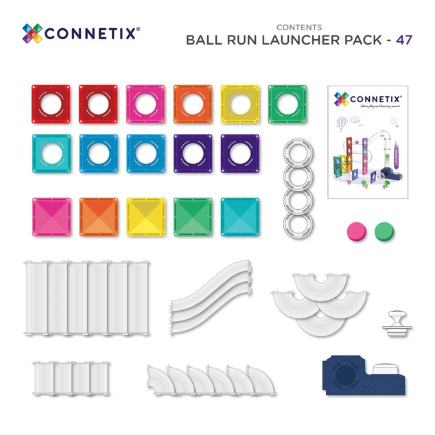 CONNETIX® Ball Run Launcher Pack construcción magnética 47Pc