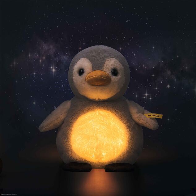 STEIFF Friends Light at Night Lio penguin plyšová hračka so svetielkom