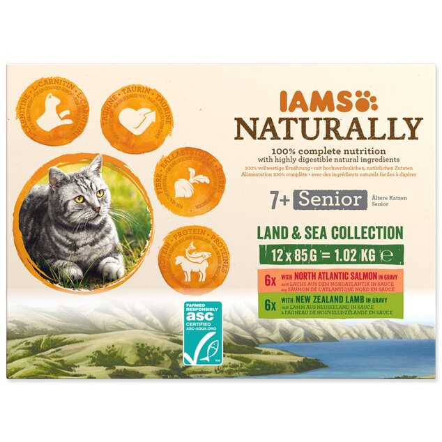 Kaps.IAMS Natur.Senior mor.Asuchoz.mäsoVomáč.multip.12x85g