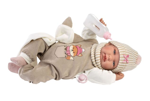 Llorens 84490 NEW BORN - muñeca bebé realista con sonidos y cuerpo de tela suave