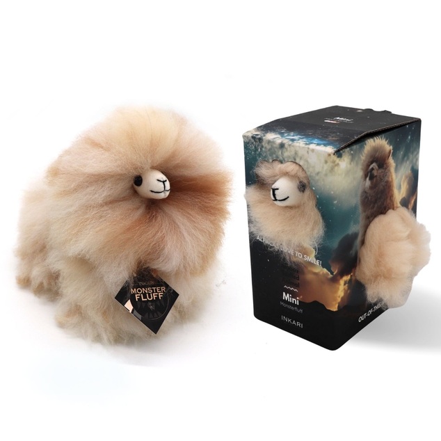 INKARI Plüschspielzeug Alpaka Mini Monsterfluff Sahara 15cm