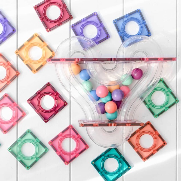 CONNETIX® Pastel Ball Run Pack magnetická stavebnica 106 ks