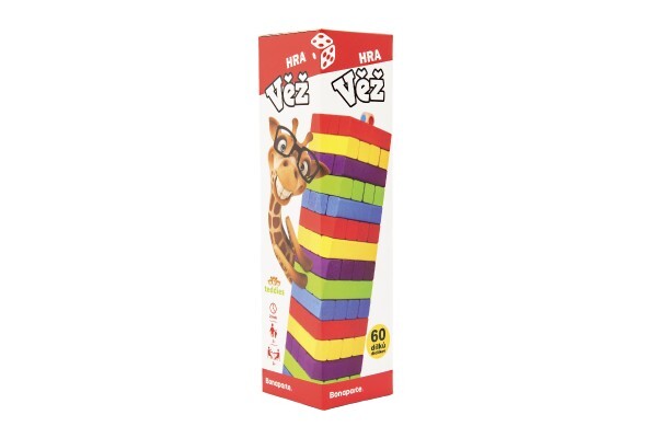 Holzturmspiel, 60 farbige Teile, soziales Puzzlespiel