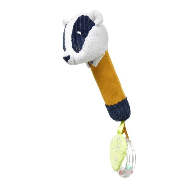 BABYONO Jouet couineur avec hochet blaireau Edmund, 3m+
