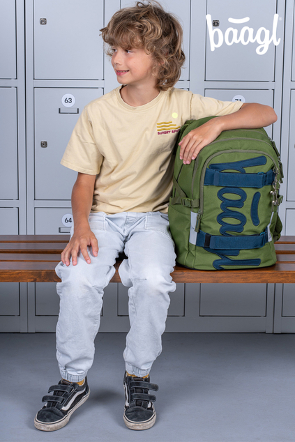BAAGL Zaino scolastico Skate Olive GRS