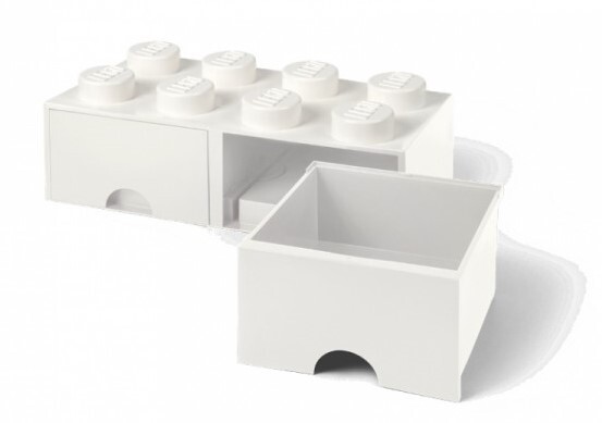 LEGO® úložný box 8 - so zásuvkami biela 250 x 500 x 180 mm