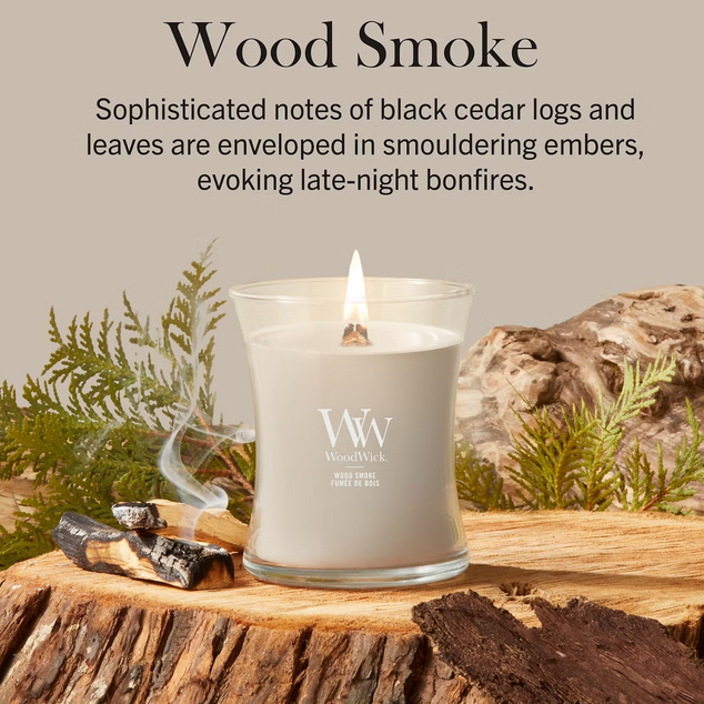 WW Kerze Mittel Wood Smoke
