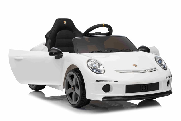 Elektrické autíčko RUF GT 12V, biele, Otváracie dvere, 2.4 GHz diaľkové ovládanie, LED sve